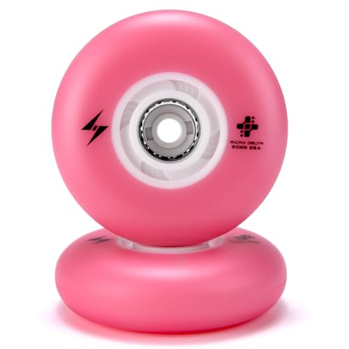 Pink 76mm LED Light-Up Inline Skate Wheels 90A for Indoor Outdoor Skating