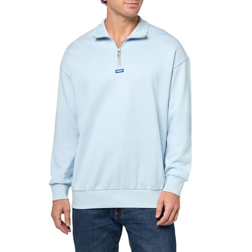 HUGO Men's Twill French Terry Quarter Zip Sweatshirt