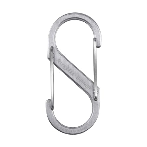 Nite Ize S-Biner Stainless Steel Dual Carabiner - Multi Purpose Dual Carabiner Clip - Great for Camping Supplies & Hiking Essentials - Secure Key Holder - Size 3, Stainless (6 Pack)