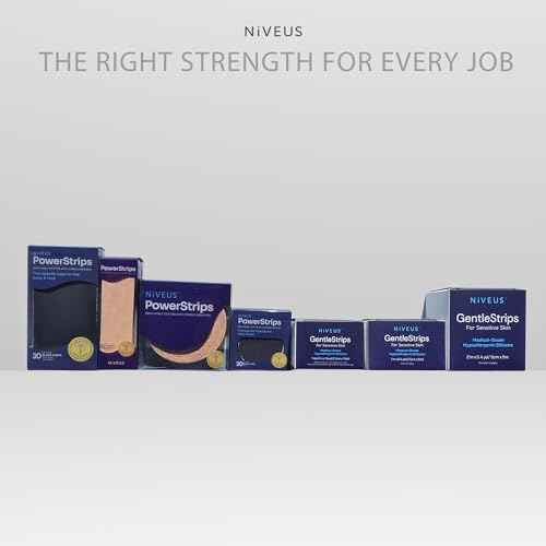 Niveus Gentle Silicone Tape Strips - Dentist Developed, Clear Soft Perforated Silicone Adhesive, FSA HSA Approved, for Sensitive Skin (1 in x 4.9 ft) (Blue Tape)