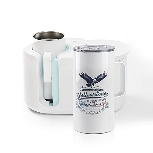 20 OZ Sublimation Tumblers with Handle - 4 Pack Stainless Steel Mugs - White