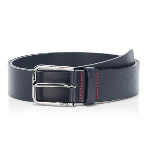 HUGO mens Thin Buckle Smooth Leather Belt