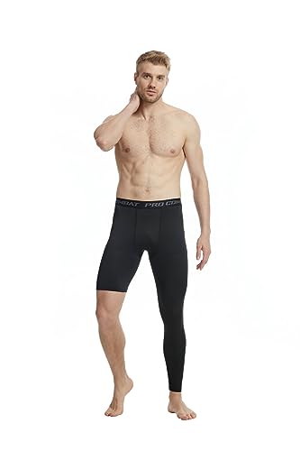 Men's Basketball Compression Leggings - Large Black Athletic Base Layer