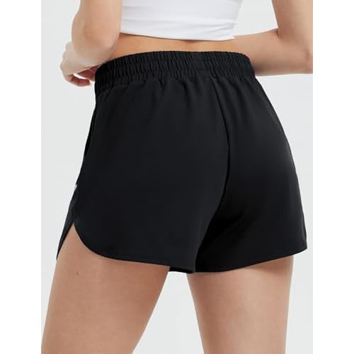 baleaf Women's 3.5" Running Shorts Quick Dry with Zipper Pocket Liner Shorts Gym Workout