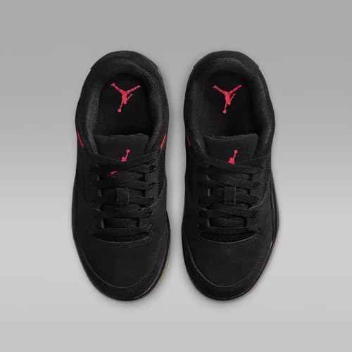 Jordan Flight Court Big Kids' Shoes (HF3333-001, Black/Gum Medium Brown/Varsity Red)