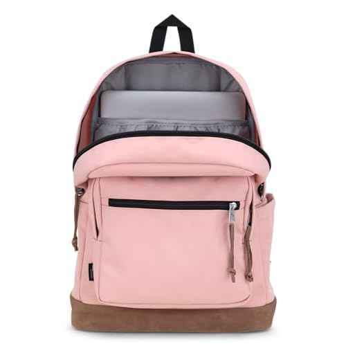 JanSport Right Pack Backpack - Durable Daypack with Padded 15" Laptop Sleeve, Spacious Main Compartment & Integrated Water Bottle Pocket - Misty Rose