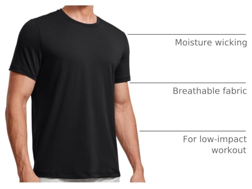 Large Black Non-Clingy Crewneck T-Shirt for Yoga & Casual Wear