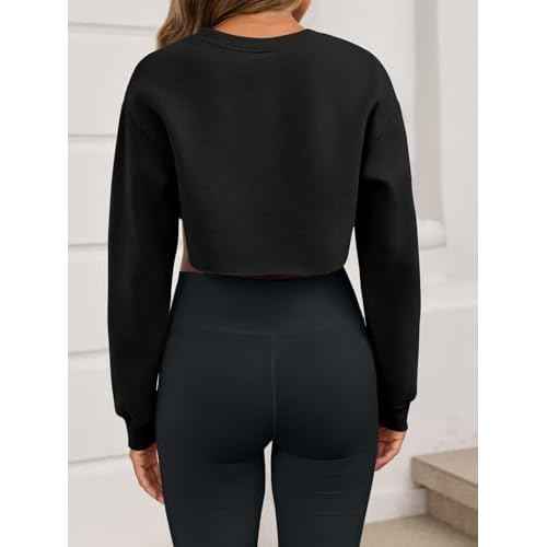 Yousify Womens Cropped Sweatshirt Shrugs Long Sleeve Workout Gym Cover Ups Bolero Shrug Y2k Super Crop Tops