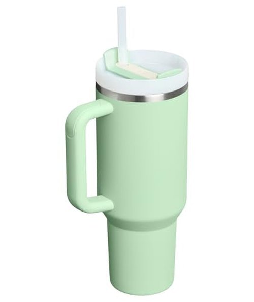 Stanley Quencher H2.0 Tumbler with Handle and Straw 40 oz | Flowstate 3-Position Lid | Cup Holder Compatible for Travel | Insulated Stainless Steel Cup | BPA-Free | Pistachio