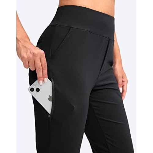 YYV Women's Golf Pants Stretch Work Ankle Pants High Waist Dress Pants with Pockets for Yoga Business Travel Casual