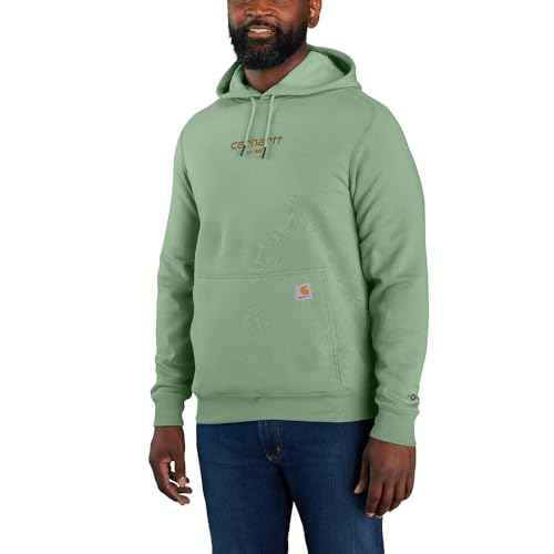 Carhartt Men's Force Relaxed Fit Lightweight Logo Graphic Sweatshirt, Loden Frost, Medium