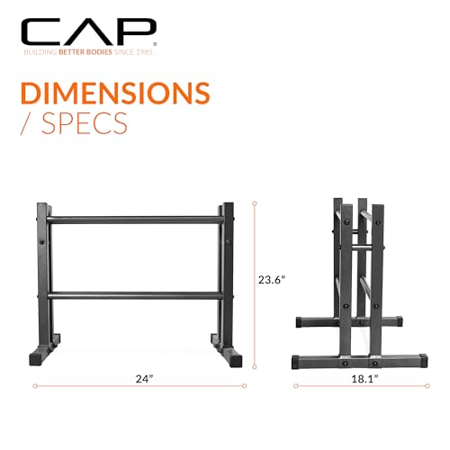 24-Inch Dumbbell and Kettlebell Storage Rack - Compact Home Gym Organizer