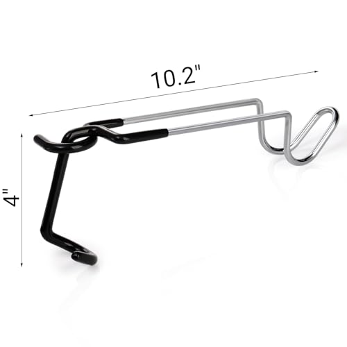 4 Pack Camping Lantern Hangers, 10" Stainless Steel Lamp Hooks with Non-Slip Rubber Clamp