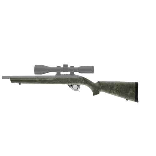 Hogue Rubber OverMolded Stock for Ruger 10/22 with .920" Diameter Barrel Channel, Ghillie Green - 22810