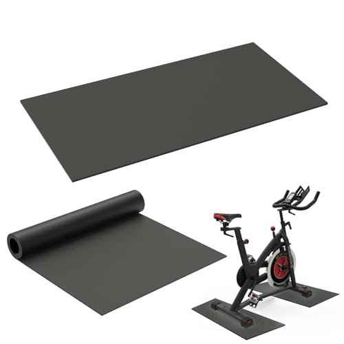 2PCS Exercise Bike Mat, Non-Slip Exercise Bike Mat for Floor for Rowing Machine and Stationary Spin Bike