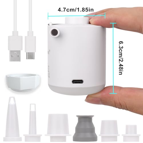 Mini Portable Air Pump with Lantern & 6 Nozzles for Inflatable Pool Floats Air Mattress