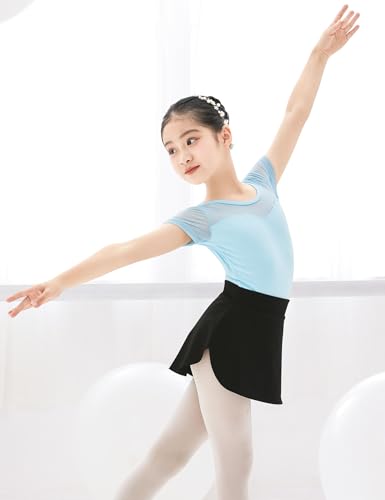 Girls Kids Pull-On Ballet Skirt - Elastic Short Mini Dance Skirt, 3-5T, Black