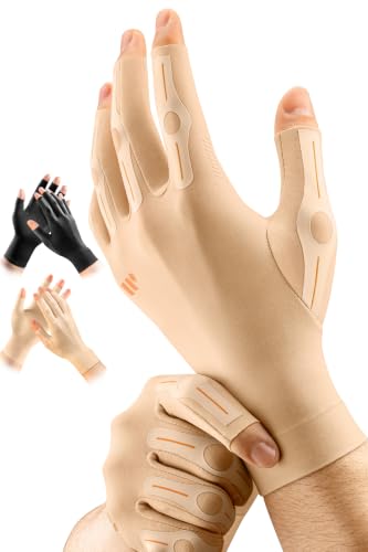Compression Arthritis Gloves for Women Men, Skin, Medium