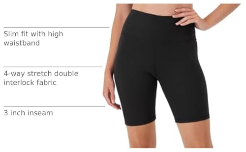 Hanes Women's Bike Shorts - Moves Athletic Shorts - 3 Inch - X-Large / 7.25 Inch / Black