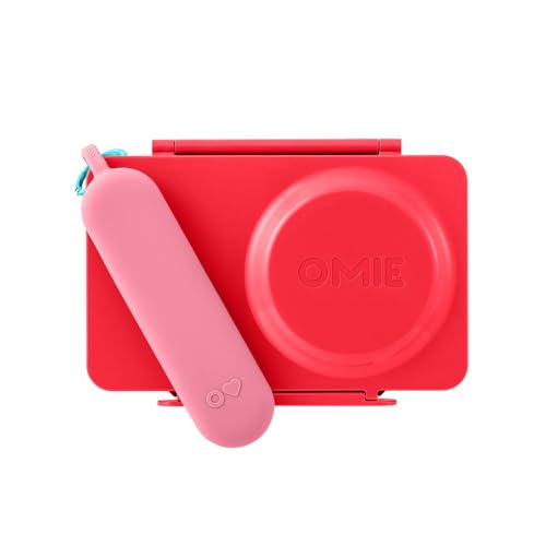 Omie OmieBox Travel Fork & Spoon Set with Case - Pink, 9+ Years