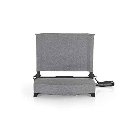 Picnic TIME Gridiron Stadium Seat with Back Support, Folding Bleacher Chairs with Back and Cushion, Thick Padded Stadium Seat and Armrest with Carry Straps, and Bleacher Hook Feature