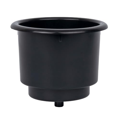 Universal Boat Cup Holder - Plastic Beverage Mount for Cans, Bottles & Cups - Black - Pack of 1