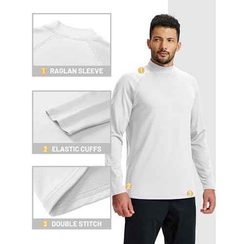 TACVASEN Mens Thermal Fleece Shirt Mock Turtle Neck Base Layer Long Sleeve Athletic Warm Undershirt Winter Running Tops