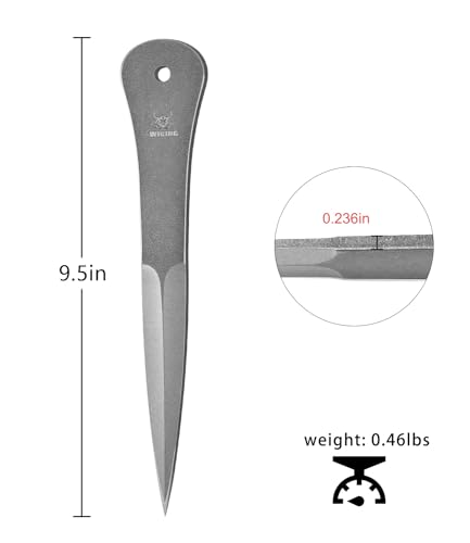 9.5 Inch Throwing Spikes Set - 0.236" Thick Full Tang Steel with Nylon Sheaths - 6 Pack