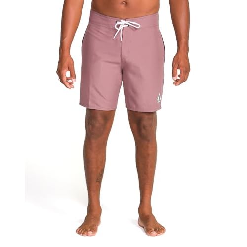 Volcom Mens 18" Boardshorts ? Stretch Swim Trunks with Drawstring Waist and Back Flap Pocket