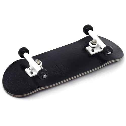 Teak Tuning 32mm Pro Fingerboard Complete - Fully Assembled with Pro Level Components - Pro Shaped Wooden Deck (32x97mm), UltraSpin Bearing Wheels, Prodigy Gen2 Trucks - The Monochrome