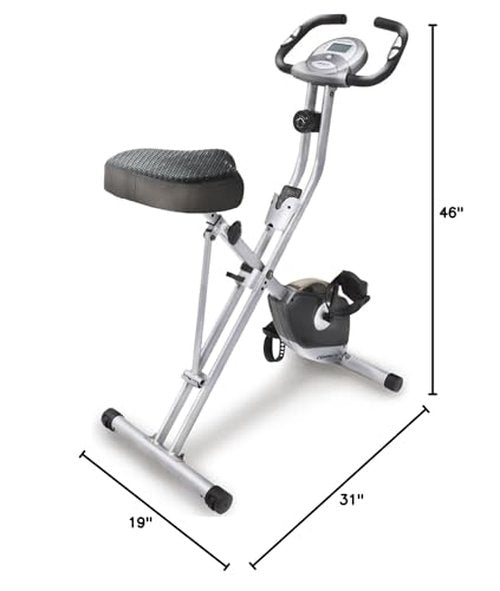 Exerpeutic Foldable Exercise Bike, 8 levels of Resistance Stationary Bicycle with Airsoft Seat, LCD Display to Track Distance, Calories, Time and Speed