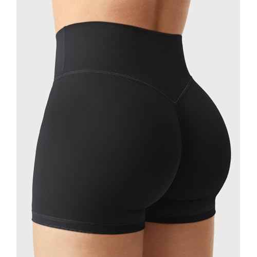 YEOREO Women's Biker Shorts 2.5" No Front Seam Elysina High Waist Hidden Scrunch Workout Gym Yoga Running Shorts
