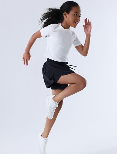 Girls Butterfly Shorts 2-3 Pack with Pockets & Liner - Black, White, Pink, 10-11 Years