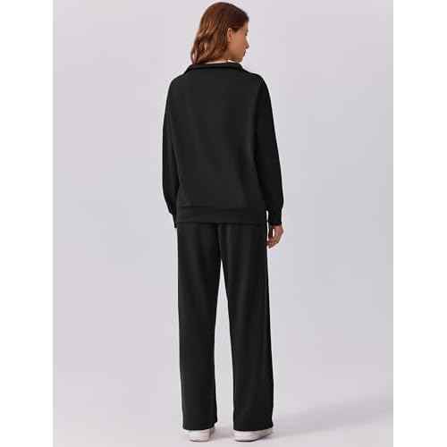 PINSPARK 2 Piece Sets for Women 2025 Fall Outfits Sweatsuit Oversized Sweatshirt Wide Leg Sweatpants Matching Set Tracksuit