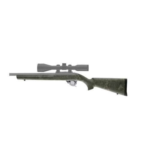 Hogue Rubber OverMolded Stock for Ruger 10/22 with .920" Diameter Barrel Channel, Ghillie Green - 22810