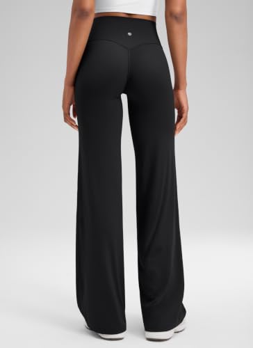 CRZ YOGA Softretch Wide Leg Pants - 28/30/32 Inches, Black, Height 5'5"-5'8"