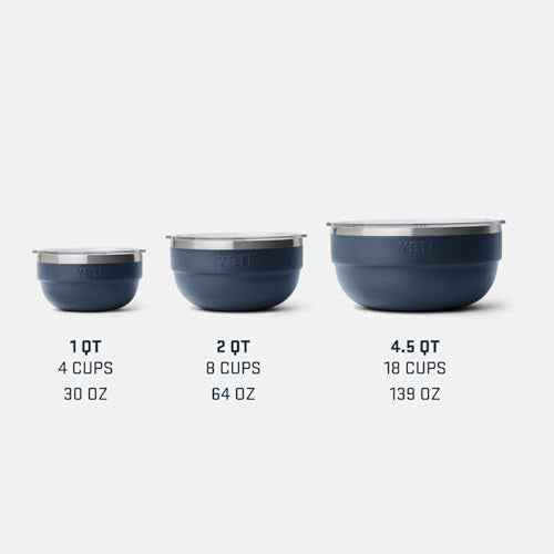 YETI Rambler Bowl, Vacuum Insulated, Stackable and Nestable Stainless Steel Bowl with Lid, 4.5 Quart, Cape Taupe