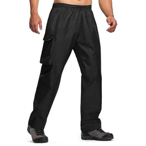 ZITY Men's Rain Over Pants Waterproof Heavy Duty Thick Hiking Pants Golf Pants with Lightweight Packable Bag