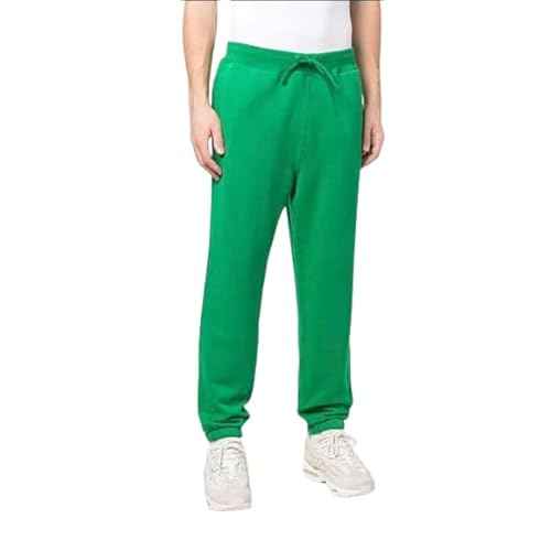 POLO RALPH LAUREN Men's Athletic Fleece Elastic Band Bottom Sweatpants (Polo Green/Orange Pong,M)