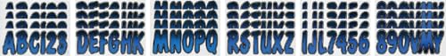 Marine Vinyl Boat Registration Numbers Kit - Blue-Black Gradient, 146 Pieces, USCG Compliant