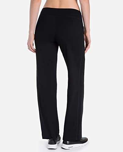 Danskin Women's Drawcord Athletic Pants - Medium Black Yoga & Workout Trousers