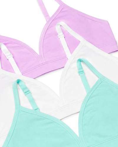 Girls' Soft & Smooth Seamless Training Bra XL Aruba Blue & White
