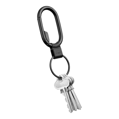 Orbitkey Clip Mini - Black, Slim Carabiner with Quick-Release Keyring