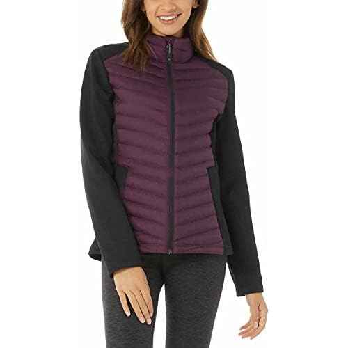 32 Degrees Womens Mixed Media Jacket (Potent Purple, Large)
