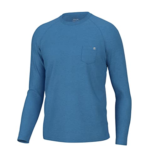 HUK Mens Waypoint Long Sleeve Shirt, Performance Fishing Tee for Men