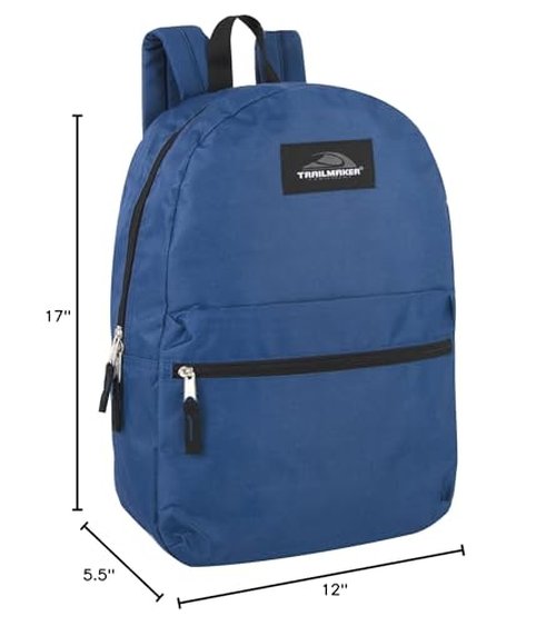 Trail maker Classic 17 Inch Backpack with Adjustable Padded Shoulder Straps