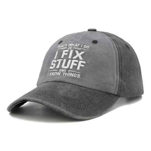 Embroidered I Fix Stuff Hat for Men Mechanic Baseball Cap, Fathers Day Birthday Gifts from Daughter Son Wife