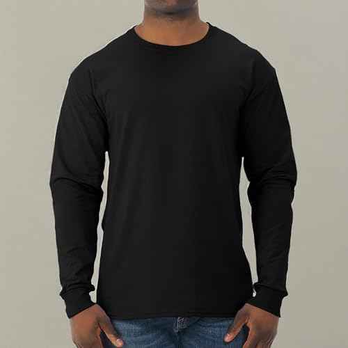 Jerzees Men's Dri-Power Cotton Blend Long Sleeve Tees, Moisture Wicking, Odor Protection, UPF 30+, Sizes S-3x