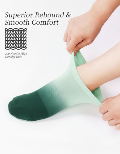 Women's Pilates Grip Socks Non-Slip Yoga & Barre Socks Ankle 7.5-11 Ombre Mix