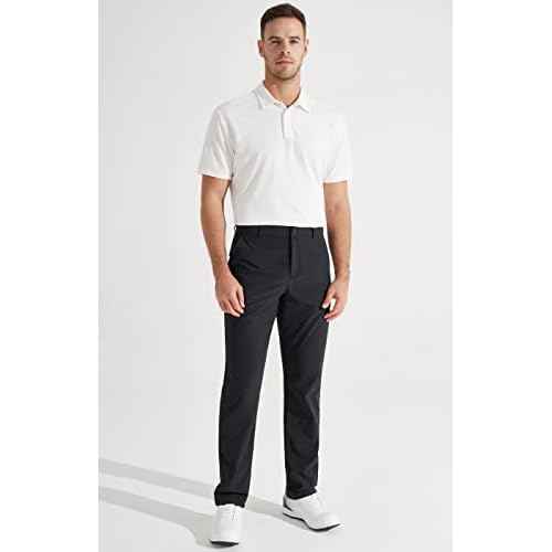 Libin Men's Golf Pants Classic Fit Flat Front Work Dress Pants 29" 31" 33" Stretch Casual Pants Lightweight with Pockets